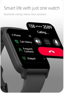 Smartwatch de buget, ROZ, functie apelare/raspuns apel, fitness, ceas, ecran tactil,built-in Alexa - Img 6