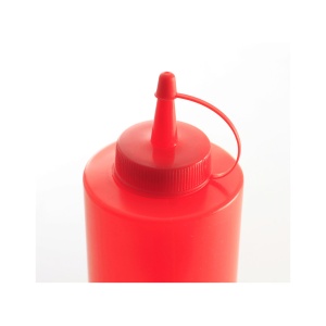 Sticla dispenser 350 ml, 55x205 mm, polietilena rosie, Hendi - Img 2