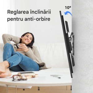 Suport pentru TV, televizor cu diagonala intre 26" - 60", greutate maxima 45kg, VESA de la 100x100 pana la 400x400, Suptek - Img 4