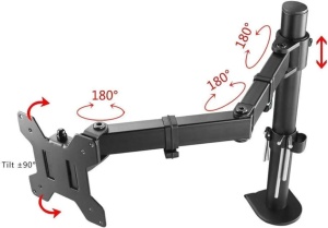 Suport premium, 2 in 1 pentru laptop, monitor, brat articulat, prindere blat birou, ajustabil pe inaltime, greutate suportata 10Kg, Suptek - Img 5