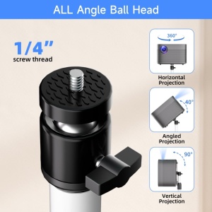Suport premium de podea pentru proiector video, camera foto/video, dispozitive cu montura filet 1/4, telescopic, maxim 0.98m, ALB, Suptek - Img 3