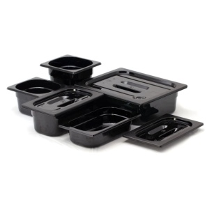 Tava profesionala Gastronorm 1/3 policarbonat negru 7.8litri, 325x176x(H)200 mm Hendi - Img 2