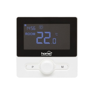 Termostat digital, programabil, negru, cu fir