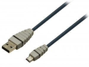 USB mini 5-tűs USB kábel mini 5-tűs tata - USB tata, 100% réz kábel, 3m, Bandridge - Img 2
