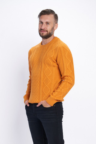 Timeout - Férfi pulóver hímzett emblémával sima színű