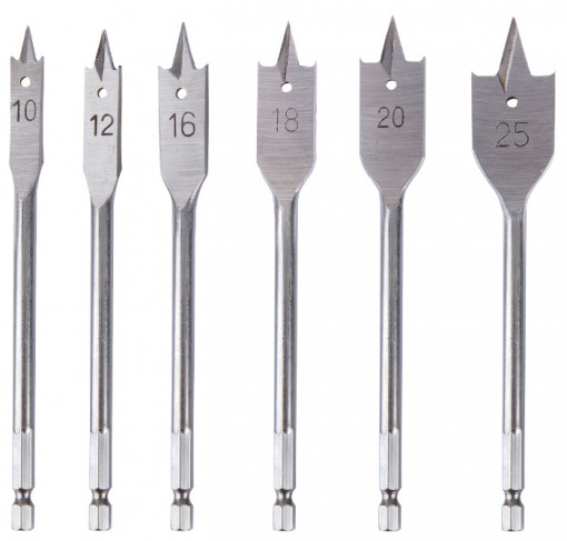 Burghiu Lemn Plat 6 Pcs 1103 / D[mm]: 10 - 25