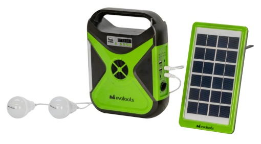 Kit Iluminare LED cu Incarcare Solara 2 Becuri, Radio si Port USB / P[W]: 3