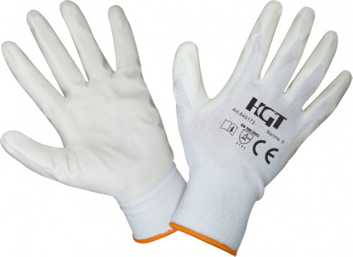 Manusi Poliuretan Tricotate Albe / M: 10