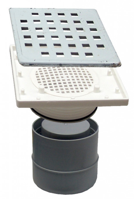 Sifon Pardoseala Patrat cu Inaltator SV SCT-H56-280-1 / Hmin-max[mm]: 110/160; Dev[mm]: 110