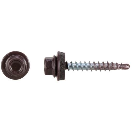 Surub Autoforant Maro cu Varf Redus Filet pentru Lemn si Saiba EPDM / D[mm]: 4.8; L[mm]: 35; 100 bucati