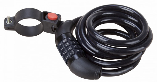 Lacat Cablu cu Protectie si Cifru pt Bicicleta 4512 / d[mm]: 10; L[mm]: 1500; Tip: Cu Suport