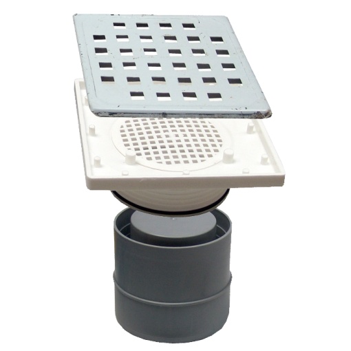 Sifon Pardoseala Patrat cu Inaltator SV SCT-H56-280-1 / Hmin-max[mm]: 110/160; Dev[mm]: 110