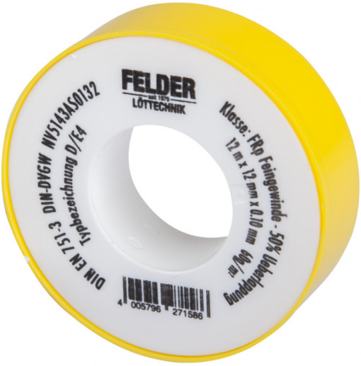 Banda PTFE Felder / L[m]: 12; B[mm]: 12; g[mm]: 0.1