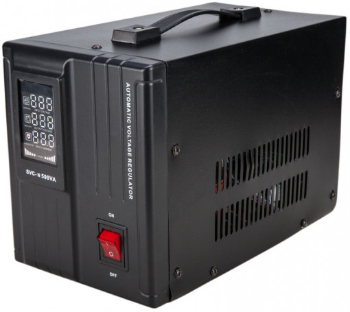 Stabilizator de Tensiune 500VA, LCD Display, Servomotor si Functie de Intarziere / P[W]: 400