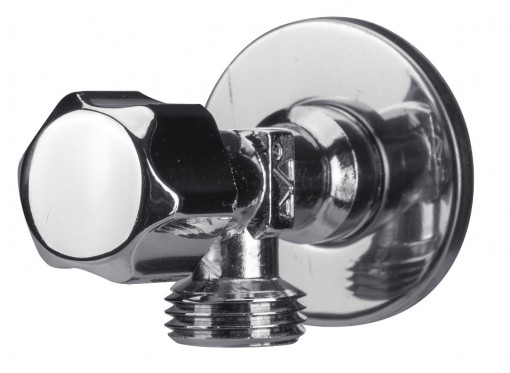 Robinet Coltar Nichelat cu Cap Armatura din Cauciuc 1003 / De[inch]: 1/2; Di[inch]: 1/2