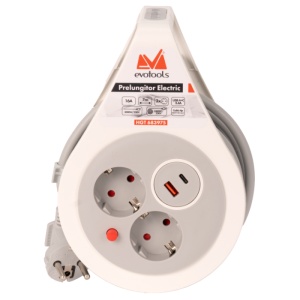 Prelungitor Electric 2P+2USB A+C Evotools / L[m]: 7