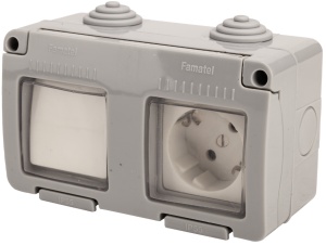 Priza Schuko + Intrerupator pentru Exterior