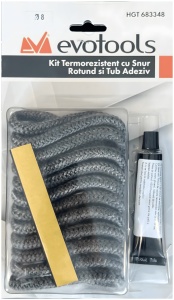 Kit Termorezistent cu Snur Rotund si Tub Adeziv Evotools