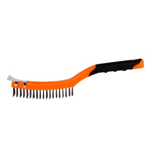 Perie Sarma Otel Negru Maner Plastic 2 culori cu Racleta / L[mm]: 155; l[mm]: 15; N[randuri]: 3