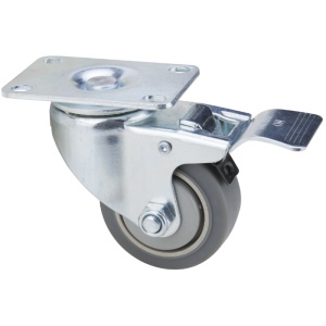 Roata Pivotanta cu Flansa din TPR GRI 1107