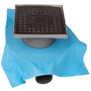 Sifon Pardoseala Patrat cu Inaltator si Membrana Hidroizolatie EvoSanitary / L[mm]: 150; l[mm]: 150; D[mm]: 50