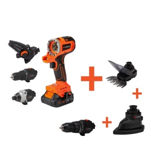 Kit Masina de Insurubat MT20 Multifunctionala Brushless 3 Capete 2 Acumulatori si Incarcator MAX 20V ONE EvoTools