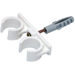 Clema Plastic Fixare Tevi cu Diblu si Holzsurub