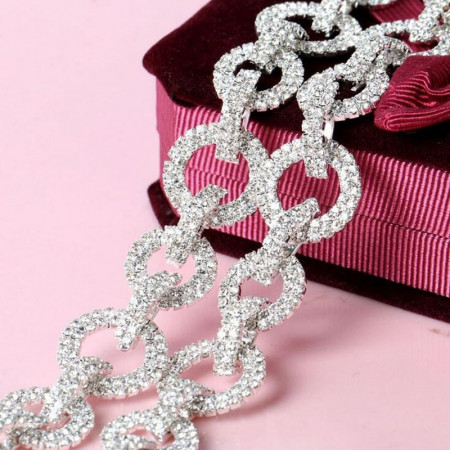 Decorative Chain with Round Rhinestones