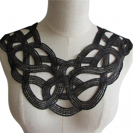 Guler Negru Ondulat, 36 cm
