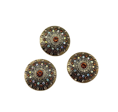 Metal buttons with stripes, Baroque, 27mm, (2 pieces/set)