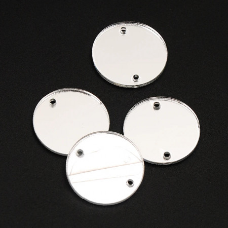 Stitching Crystals, Round, Mirror, Clear, (30pcs/pack)