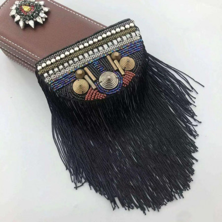 Beaded and Fringed Epaulettes Set, 13 x 24 cm, (2 Pieces/Set)