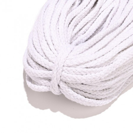 Cotton White Drawstring, Impletit, 6-12mm