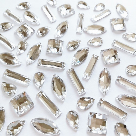 Mini Cristale de Cusut, Crystal, Diverse Forme