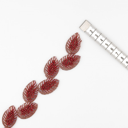 Thermoadhesive Leaf Sticker, Red, 3 cm