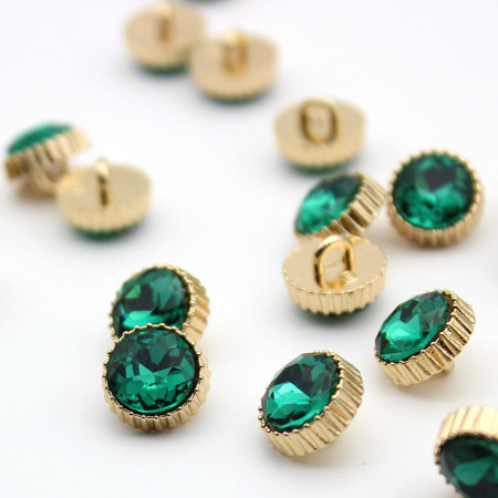 Emerald Buttons, 11MM (10 pieces/set)