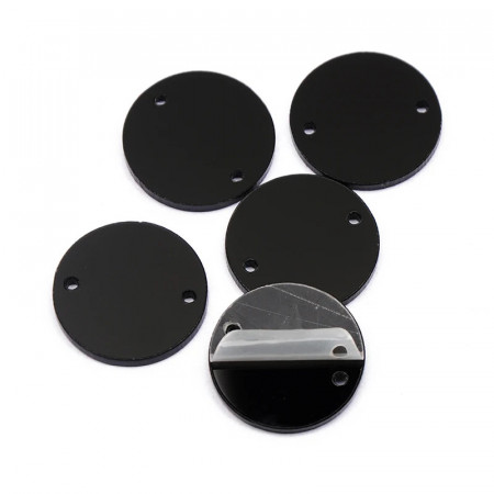 Stitching Crystals, Round, Mirror, Black, (30pcs/pack)