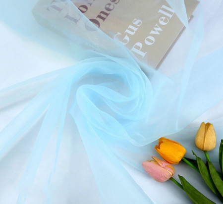 Tulle Fin Premium, 3 M Latime, Albastru Deschis