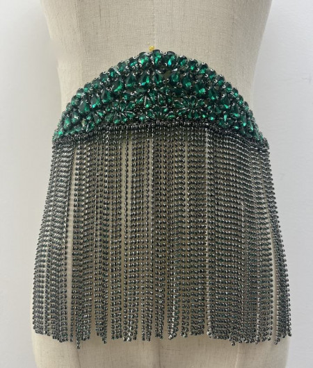 Crystal and Fringed Epaulettes, Imperial Green