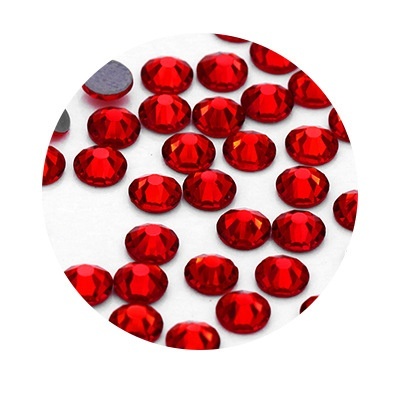 Hot-Fix Glass Glass Crystals, SS10/SS12/SS16/SS20/SS30, Red, (1440bits/package-288bits/package)