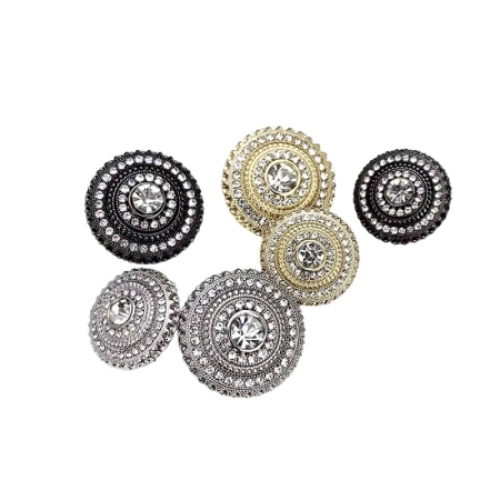 Metal Buttons with Stripes, 23mm (2 pcs/set)