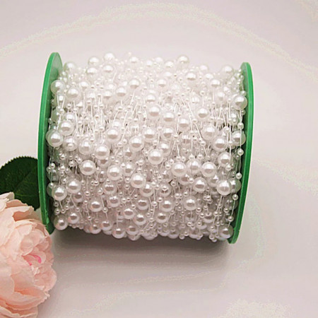 Pearl String 3-8 mm, White