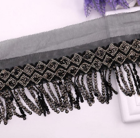 Tulle Sparkle Fringes, 8 cm