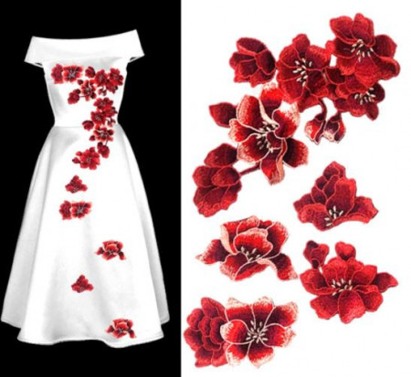 Aplicatii Flori Brodate (5 bucati/set)