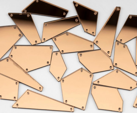 Cristale de Cusut Acril Tip Oglinda, Bronz, (30 bucati/set)