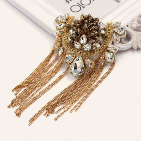Crystal and Fringed Epaulettes, Golden