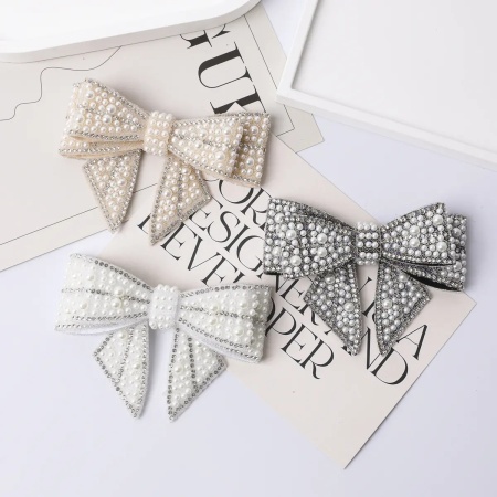 Pearl Decorative Bow, 9 x 9 cm