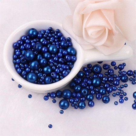 Pearls with Hole Set, Imperial Blue, Various Sizes