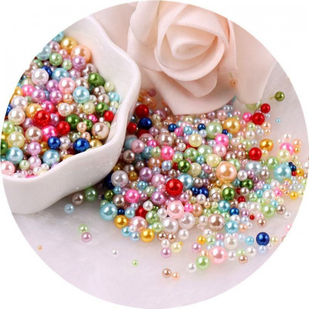 Pearls with Hole Set, Multicoloured, Various Sizes