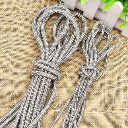 Decorative Chain Decorative Round Strings, Silver, 4-6mm